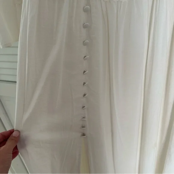 Reformation Lilla Midi Cream Long Sleeve Dress - Picture 4 of 5